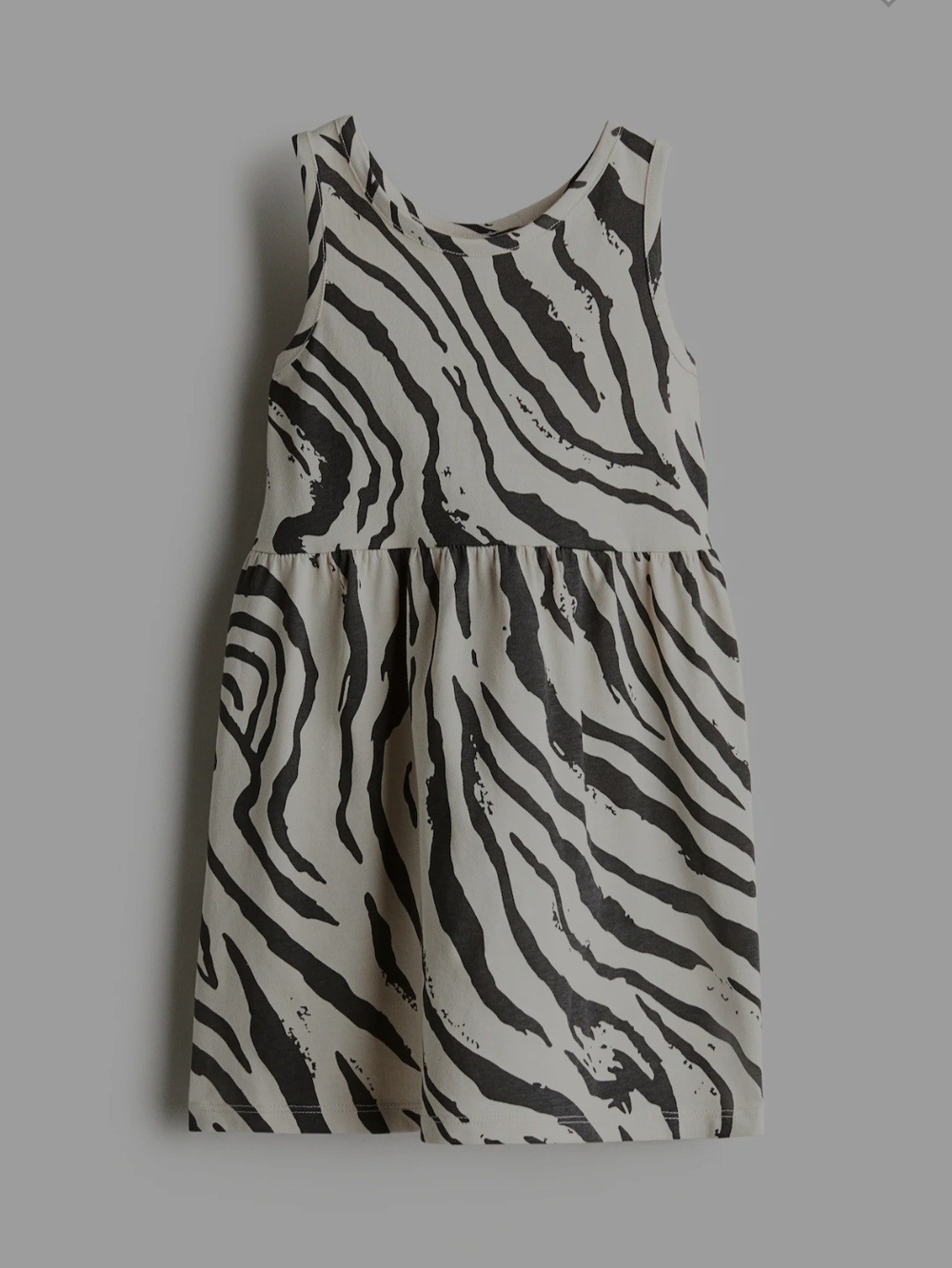 H&M Black & White Zebra-Print Sleeveless Casual Dress Size 8-10 Youth